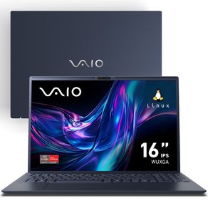Notebook VAIO FE16 AMD Ryzen 5-5625U Linux 16GB RAM 512GB SSD 16" IPS WUXGA - Cinza Grafite