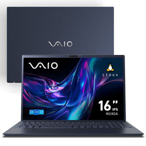 Notebook VAIO FE16 Intel Core i5-1334U Linux 24GB RAM 512GB SSD 16" IPS WUXGA Antirreflexo - Cinza Grafite
